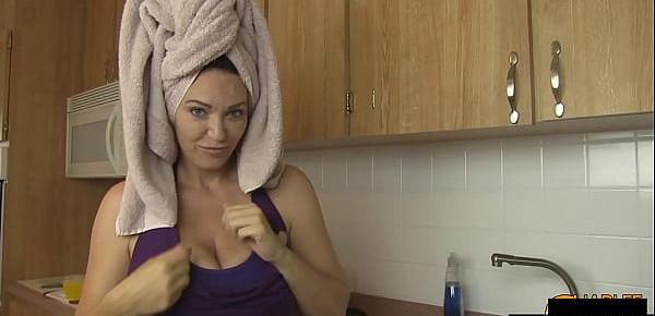  Big bOObed Mommy Charlee Chase Blows Her Hard Hubby During Shampoo!